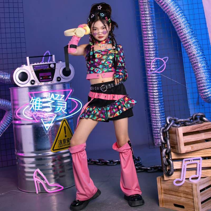 星柄輝く個性派キッズダンス衣装セット