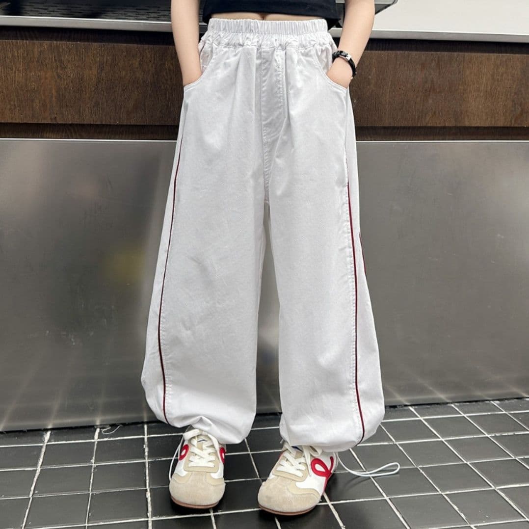 ダンス衣装 サイドライン入りゆったりワイドパンツ
