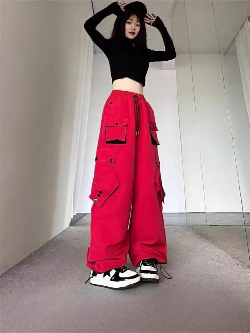 ダンス衣装 マルチポケット付きワイドカーゴパンツ