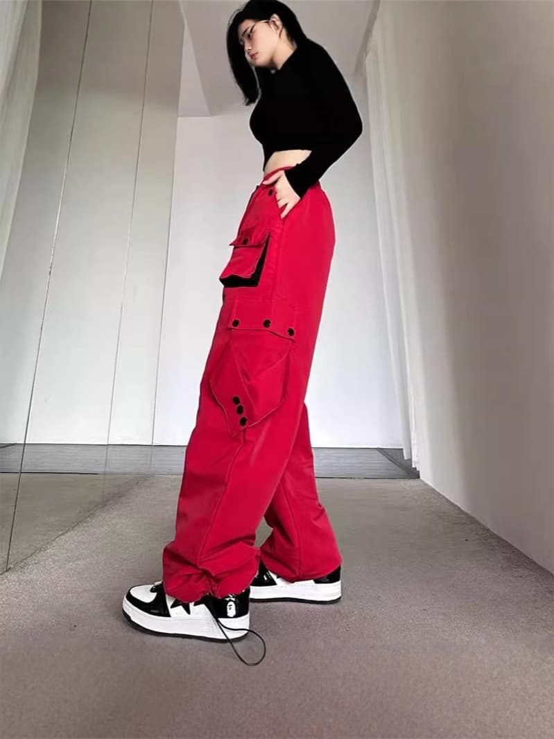 ダンス衣装 マルチポケット付きワイドカーゴパンツ