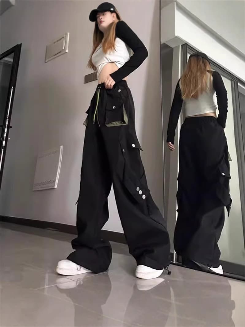 ダンス衣装 マルチポケット付きワイドカーゴパンツ