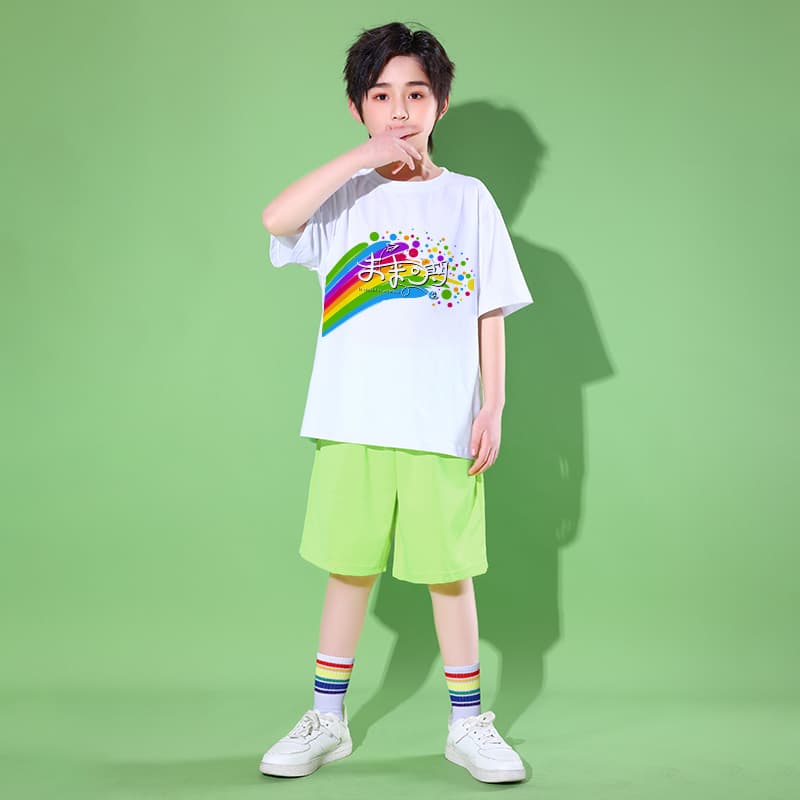 キッズダンス衣装 虹と音符 発表会セット