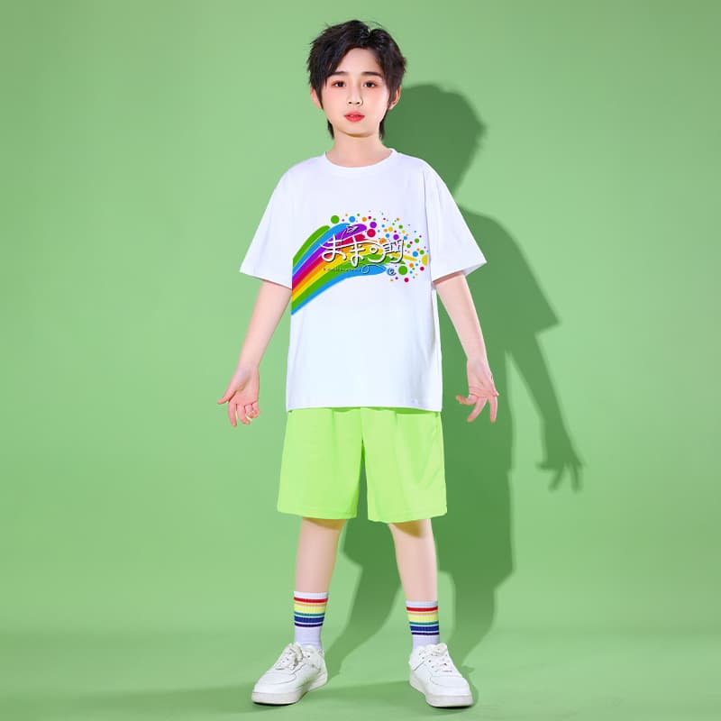 キッズダンス衣装 虹と音符 発表会セット