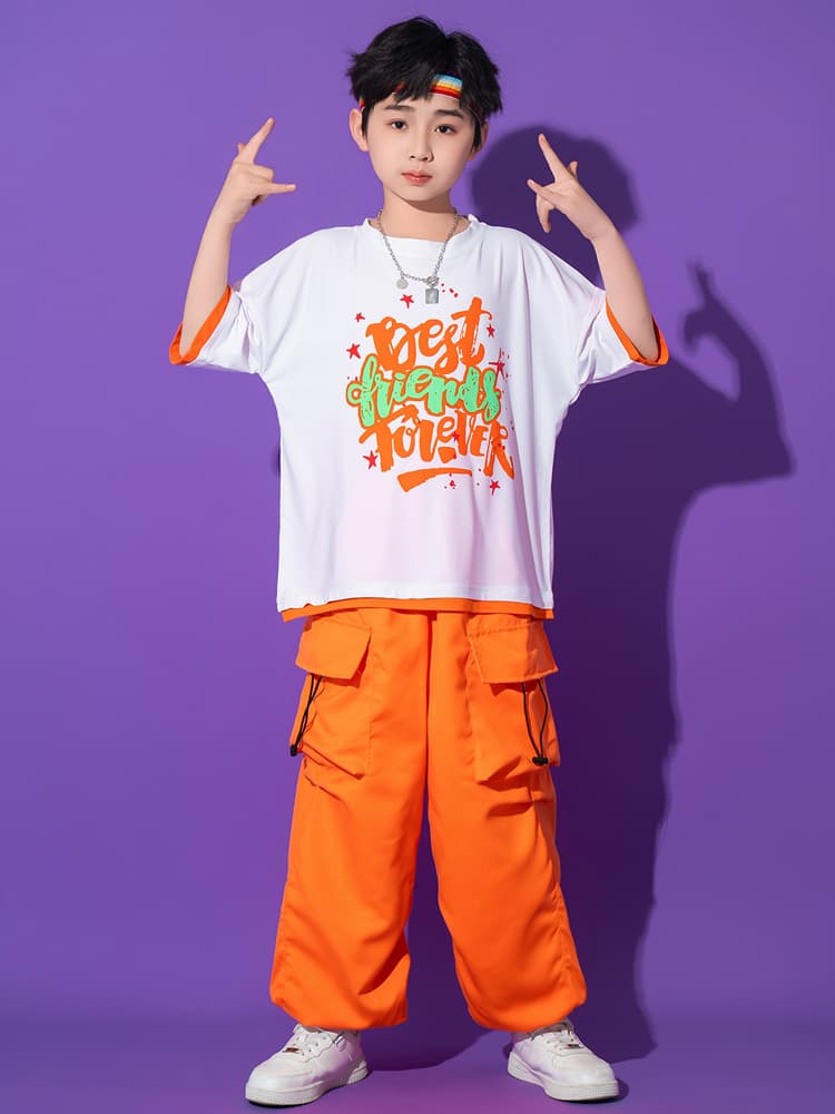キッズダンス衣装 友情メッセージ上下セット