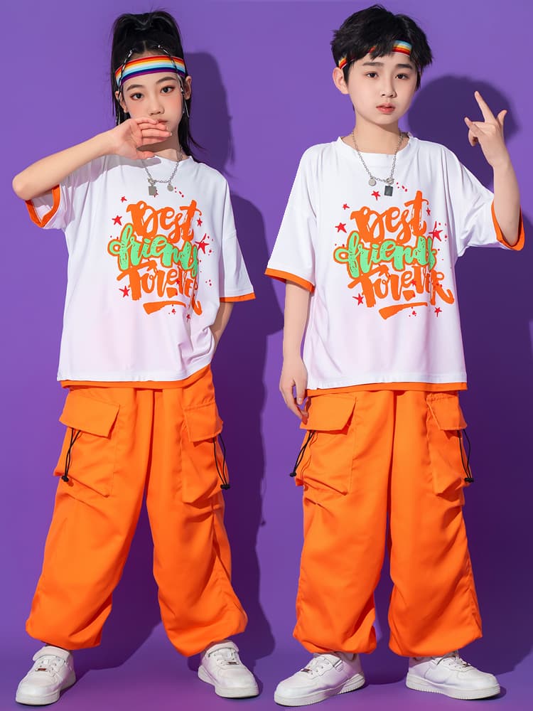 キッズダンス衣装 友情メッセージ上下セット
