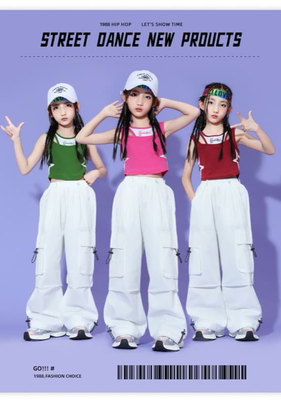 キッズダンス衣装 子供用ダンス衣装 タンクトップとワイドパンツのセット