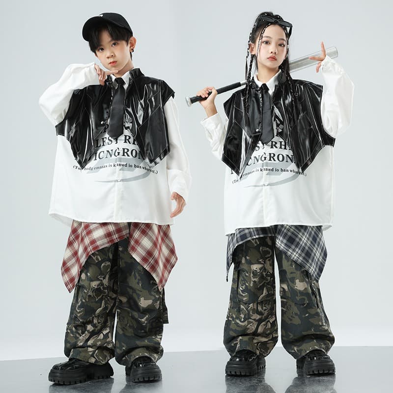 キッズダンス衣装 迷彩柄セットアップ ヒップホップ