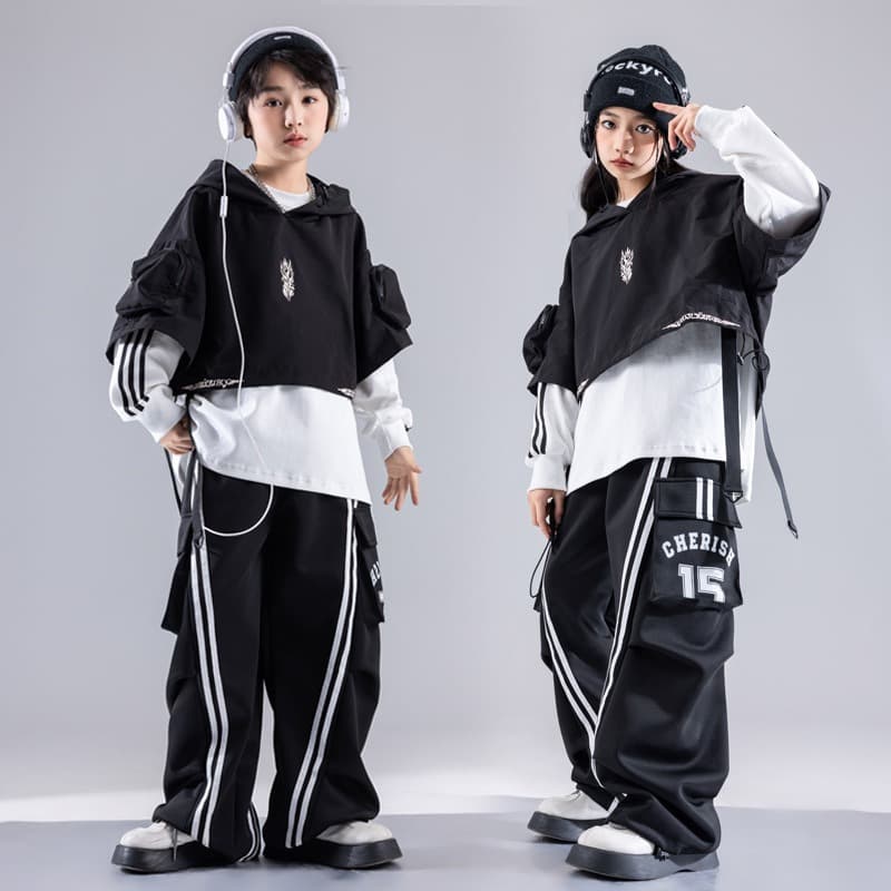 キッズダンス衣装 キッズヒップホップダンス衣装上下セット