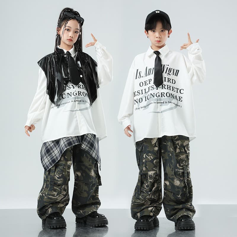 キッズダンス衣装 迷彩柄セットアップ ヒップホップ