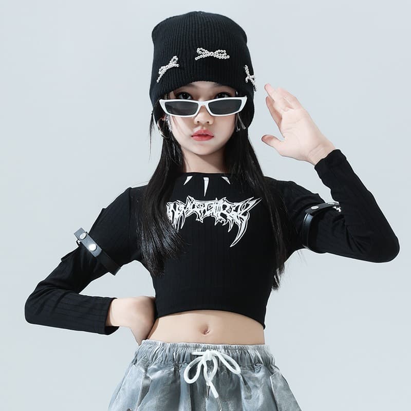 キッズダンス衣装 女の子ダンス衣装セット ヒップホップ風グラデーション