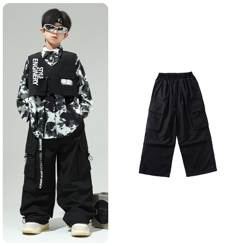 キッズダンス衣装 子供用迷彩柄ヒップホップダンス衣装セット