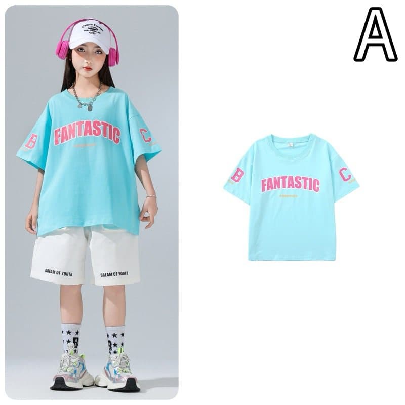 キッズダンス衣装 子供用ヒップホップダンス衣装セット ベスト・Tシャツ・ハーフパンツ
