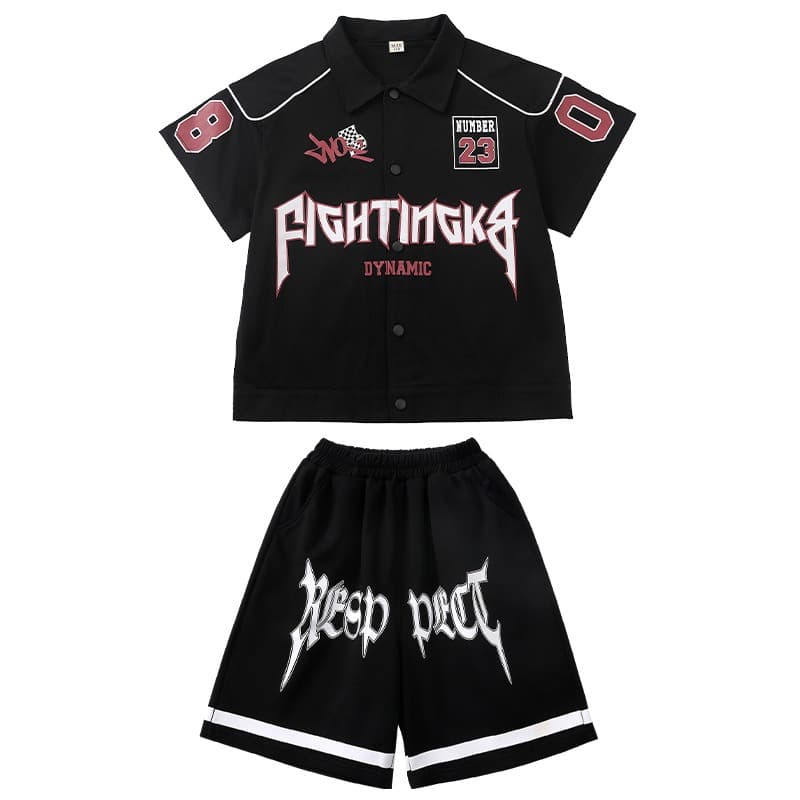 キッズダンス衣装 キッズヒップホップダンス衣装セットアップ黒