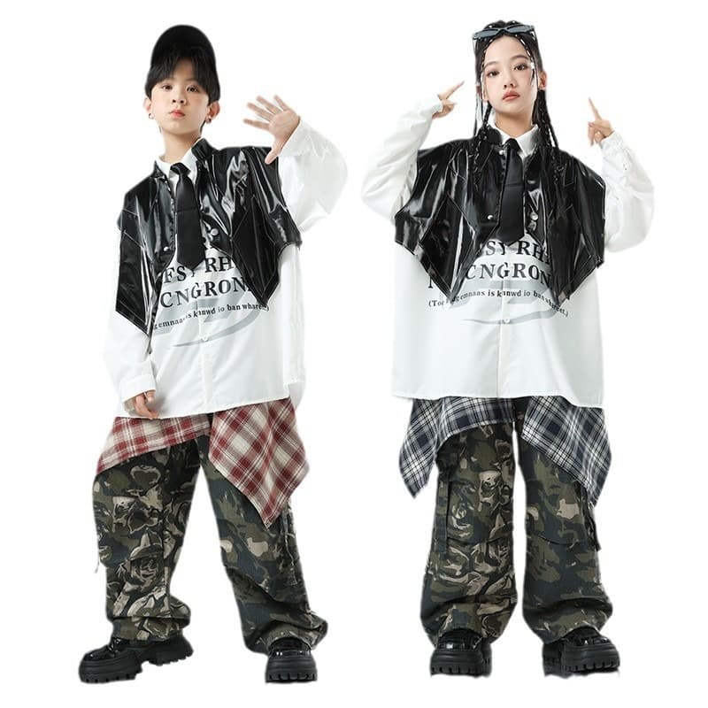 キッズダンス衣装 迷彩柄セットアップ ヒップホップ
