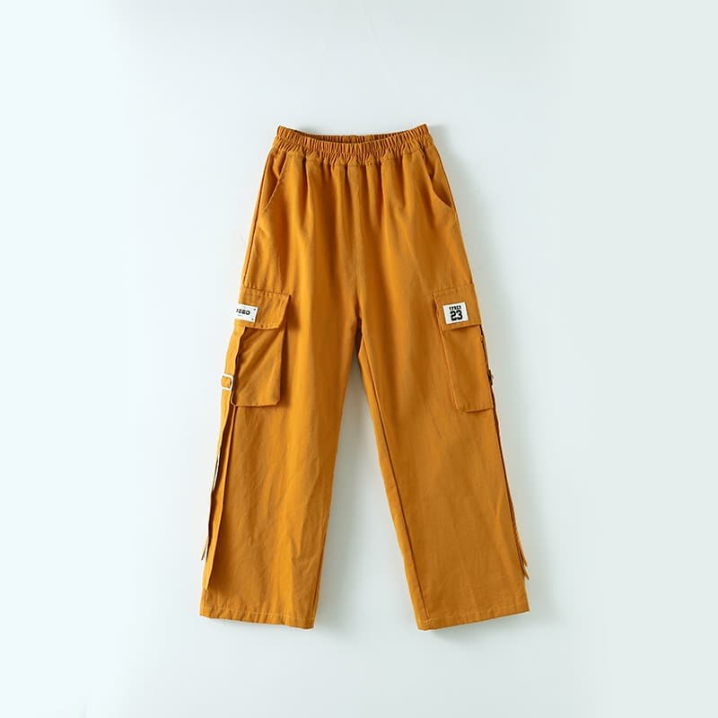 キッズダンス衣装 子供用ヒップホップダンス衣装セット オレンジベスト付き