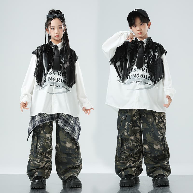 キッズダンス衣装 迷彩柄セットアップ ヒップホップ