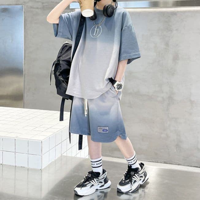キッズダンス衣装 キッズグラデーション半袖上下セット
