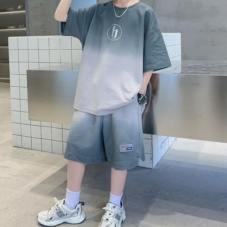 キッズダンス衣装 キッズグラデーション半袖上下セット